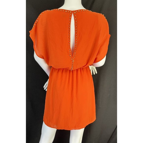 womens summer dress, size small by CHARMING CHARLIE, orange/gold, mini - Picture 7 of 12